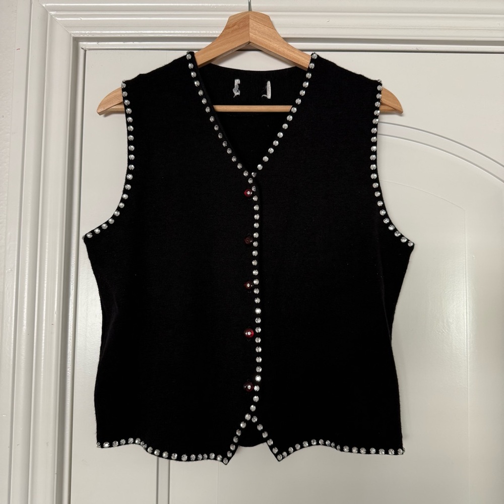 Vintage 70’s Rhinestone Studded Sweater Vest